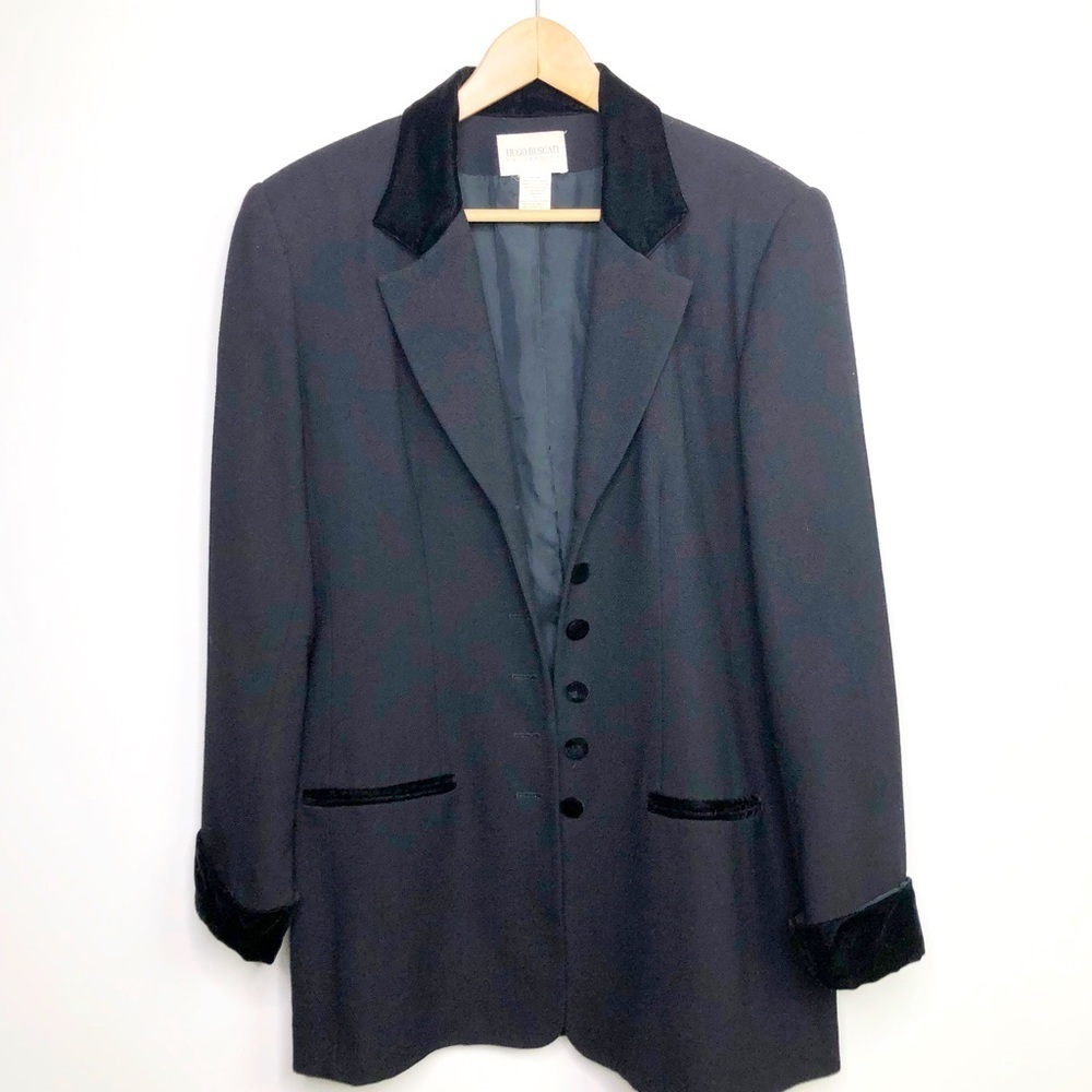 HUGO Buscati Collection, black velvet detail, Blazer